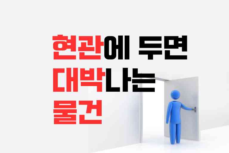 현관에 두면 대박나는 물건과 관리법 10가지