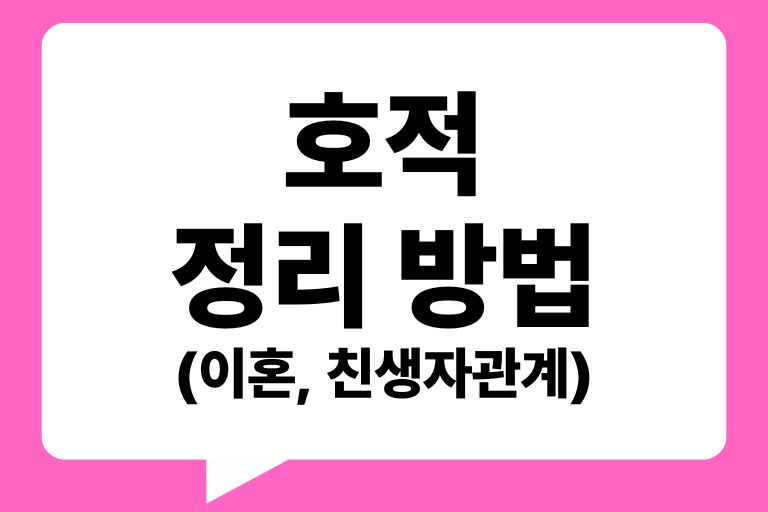 호적정리 방법 (이혼, 이중호적, 친생자관계 등)