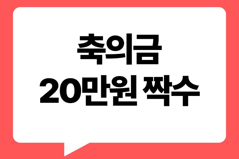 축의금 20만원 짝수