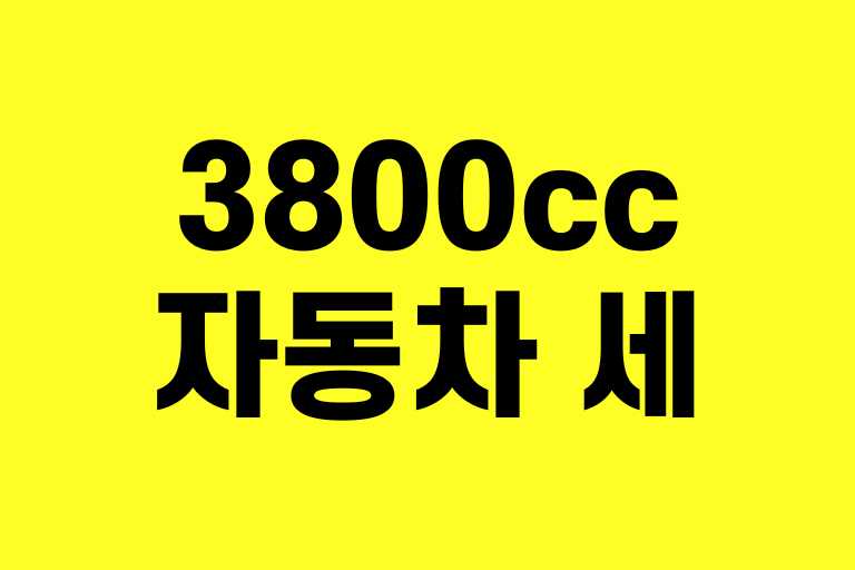 3800cc 자동차 세