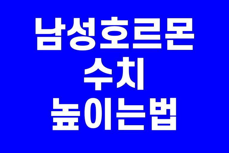 남성호르몬 수치 높이는법