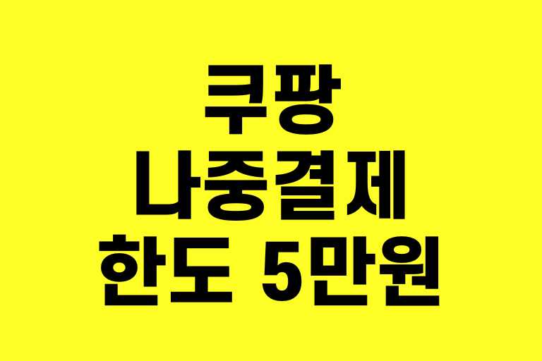 쿠팡 나중결제 한도 5 만원