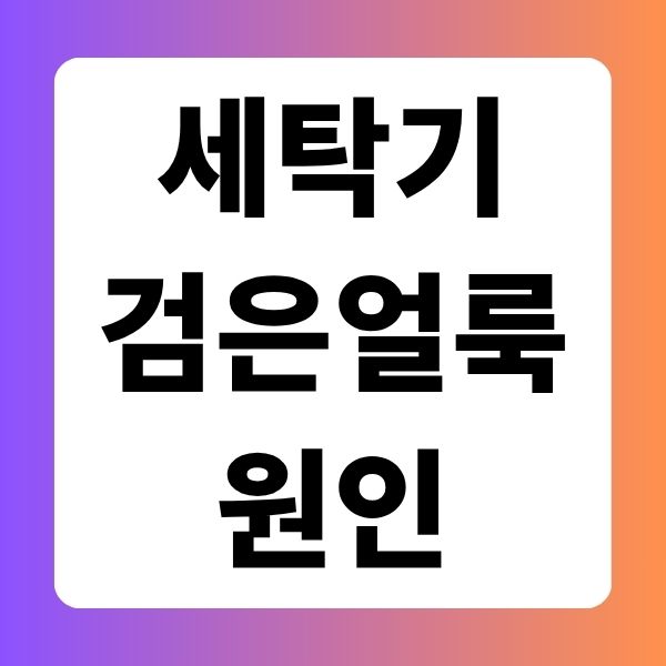 세탁기 검은 얼룩 원인 해결법