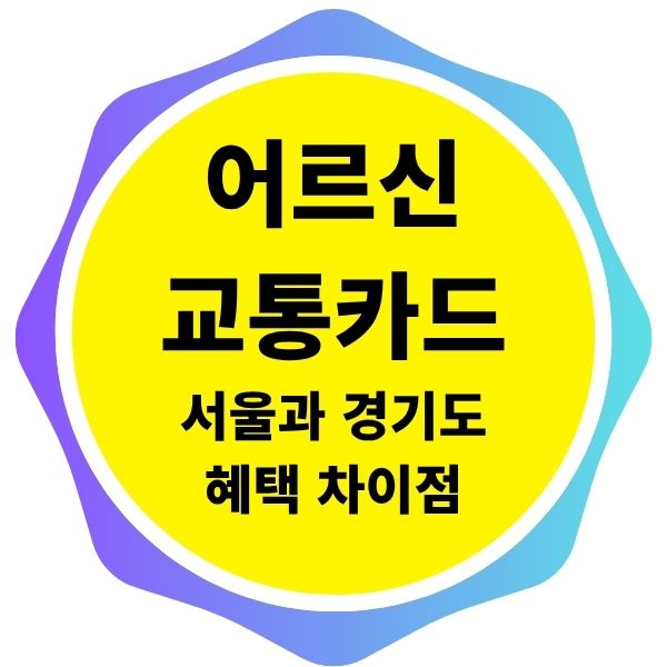 어르신 교통카드 서울과 경기도 거주자 혜택 차이
